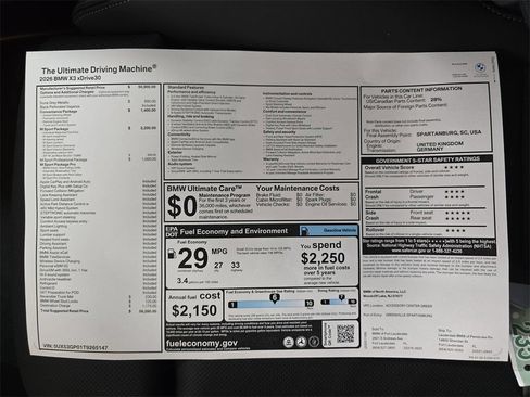 New 2026 BMW X3 xDrive30i w/ M Sport Package AWD/4WD image 21