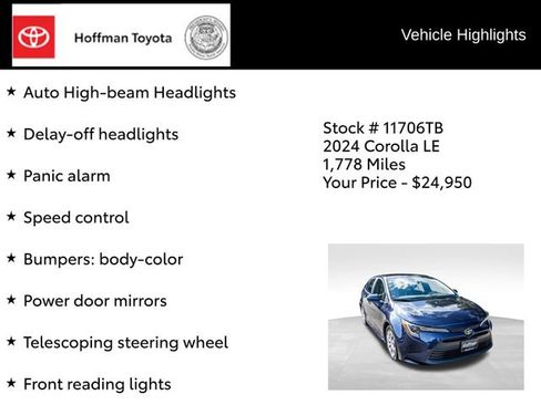 Used 2024 Toyota Corolla LE FWD image 34