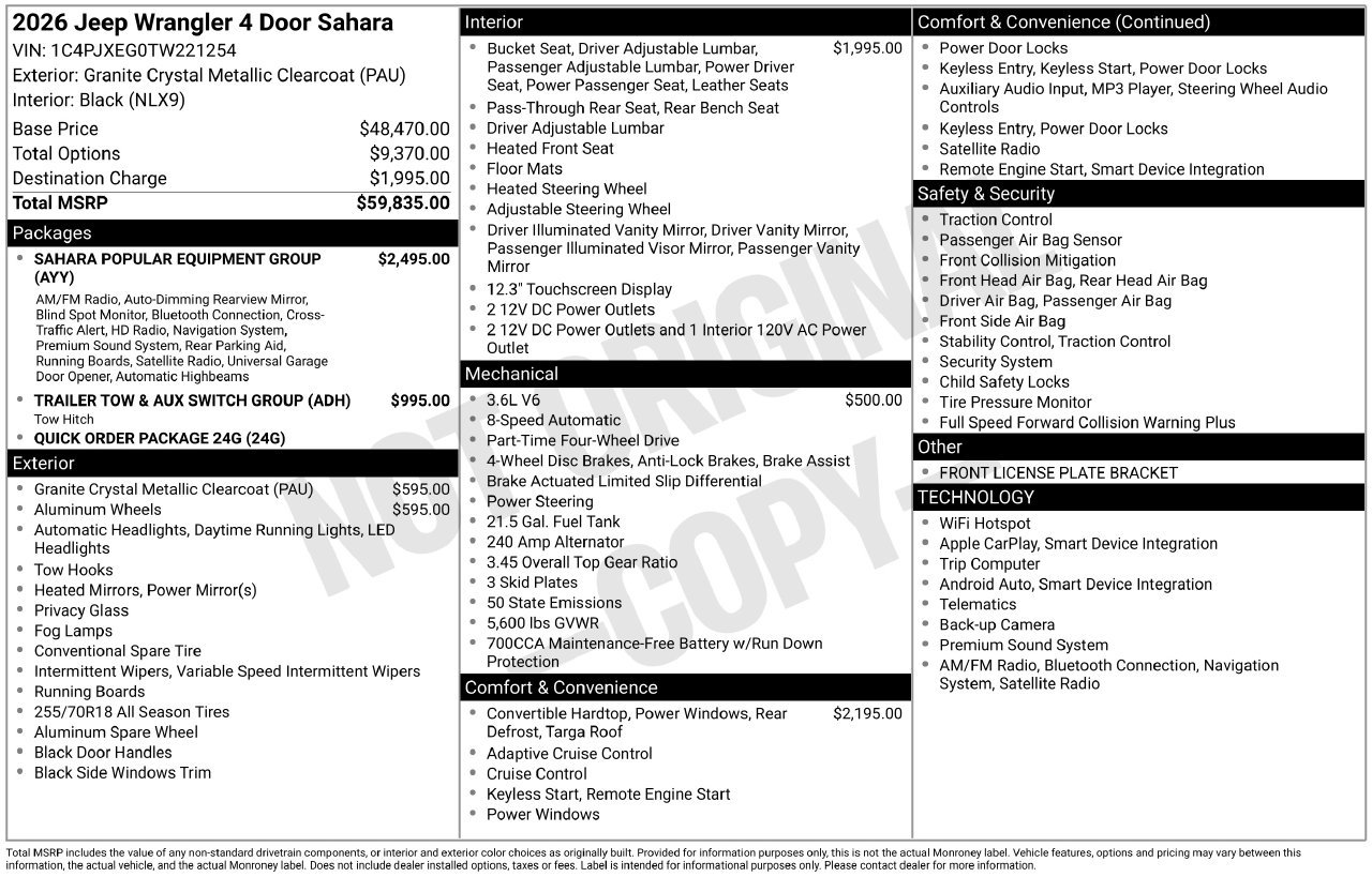 New 2026 Jeep Wrangler Unlimited Sahara AWD/4WD image 32