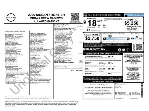 New 2026 Nissan Frontier PRO-4X w/ Pro Premium Package image 2