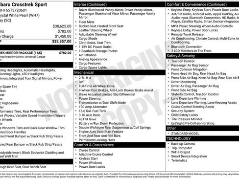 New 2026 Subaru Crosstrek 2.5i Sport w/ Crosstrek Mirror Package AWD/4WD image 30
