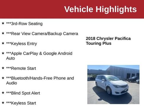 Used 2018 Chrysler Pacifica Touring Plus FWD image 10