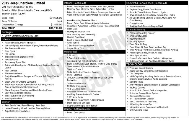 Used 2019 Jeep Cherokee Limited AWD/4WD image 39