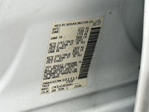 Certified 2022 Nissan Titan S w/ S Utility Package image 44