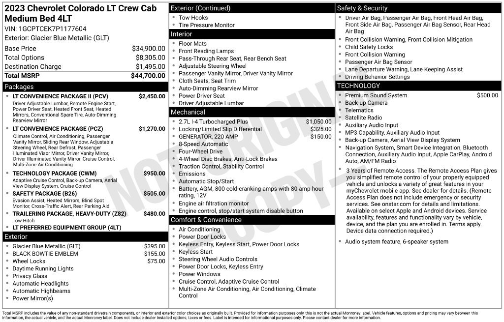 Used 2023 Chevrolet Colorado LT w/ LT Convenience Package II AWD/4WD image 50