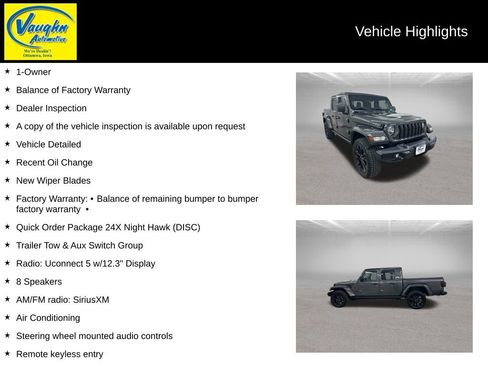 Used 2025 Jeep Gladiator Nighthawk image 2