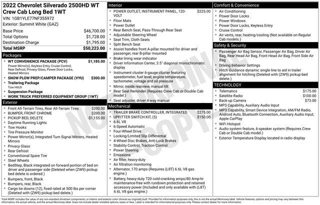 Used 2022 Chevrolet Silverado 2500 W/T w/ WT Convenience Package AWD/4WD image 35