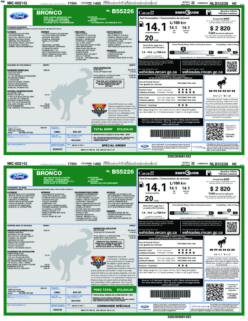 Used 2022 Ford Bronco Wildtrak AWD/4WD image 2