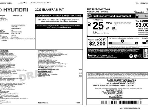 Used 2023 Hyundai Elantra N w/ Cargo Package FWD image 4