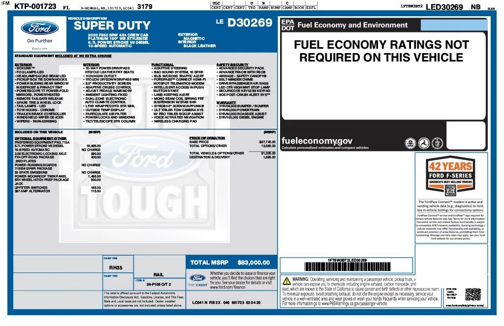 Used 2020 Ford F350 Platinum AWD/4WD image 26