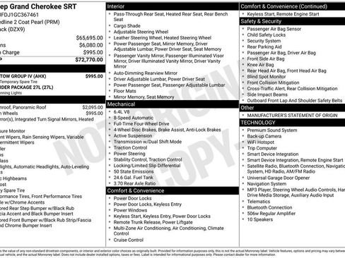 Used 2016 Jeep Grand Cherokee SRT w/ Trailer Tow Group IV AWD/4WD image 35