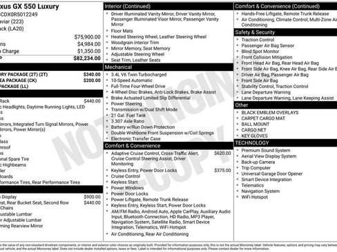 Used 2024 Lexus GX 550 w/ Accessory Package (2T) image 37