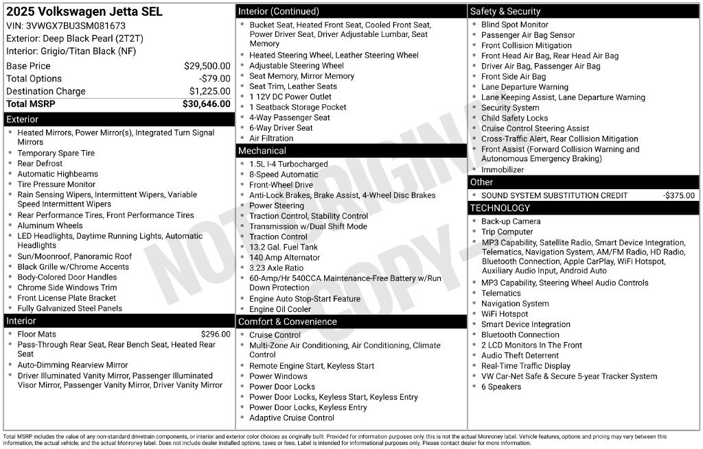 Used 2025 Volkswagen Jetta SEL FWD image 5