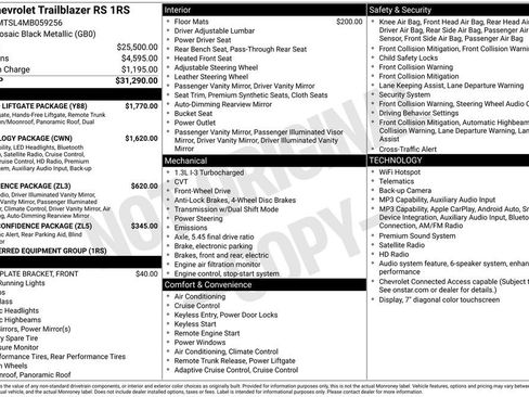 Used 2021 Chevrolet TrailBlazer RS w/ Sun and Liftgate Package FWD image 19