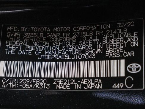 Certified 2020 Toyota Corolla LE w/ Carpet Mat Package (TMS) FWD image 31