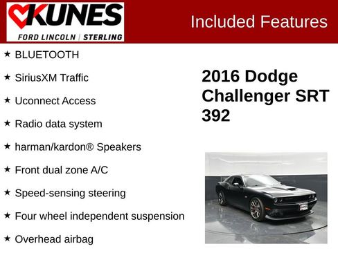 Used 2016 Dodge Challenger SRT w/ Technology Group RWD image 3