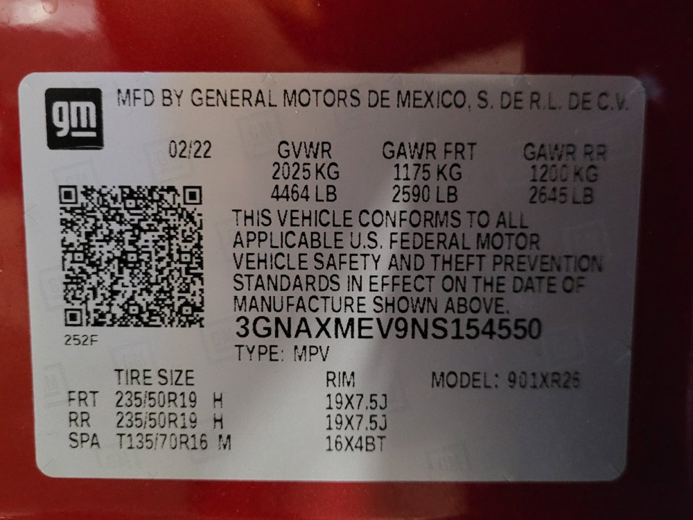 Used 2022 Chevrolet Equinox RS w/ RS Leather Package FWD image 33