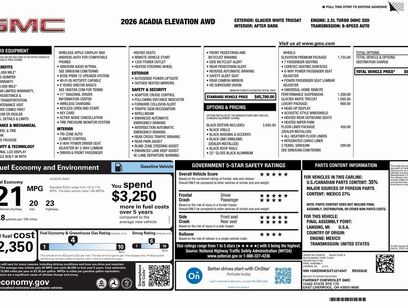 New 2026 GMC Acadia Elevation w/ Black Edition