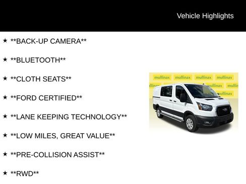 Certified 2025 Ford Transit 250 Low Roof w/ Exterior Upgrade Package RWD image 13