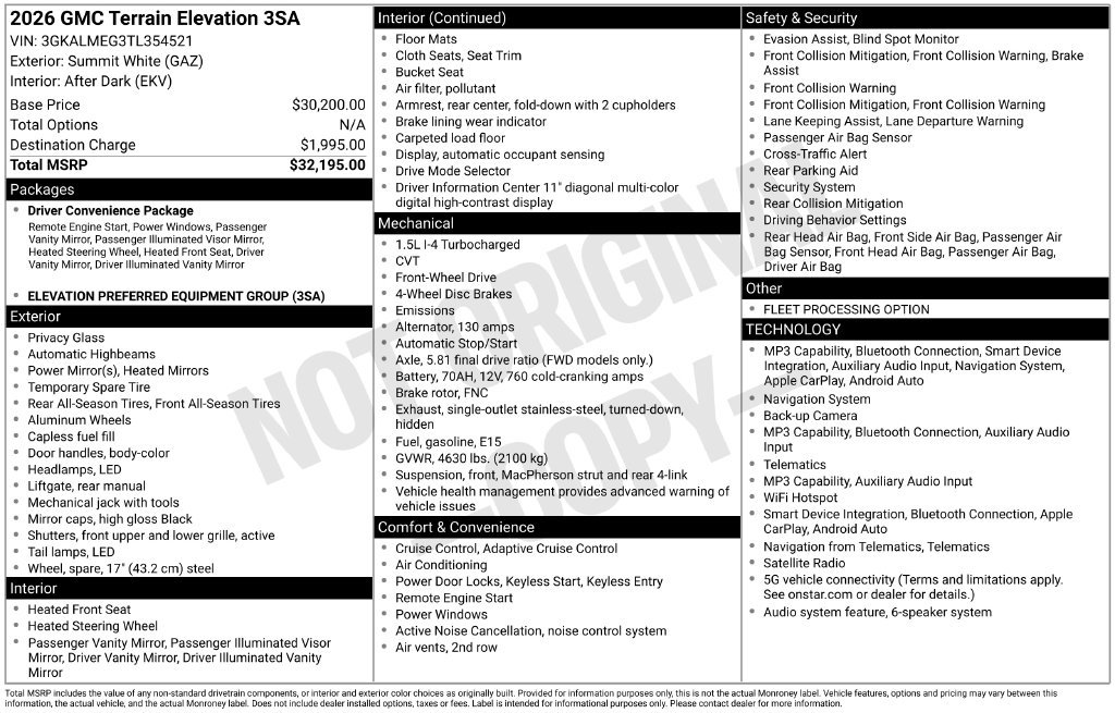 Used 2026 GMC Terrain Elevation FWD image 13