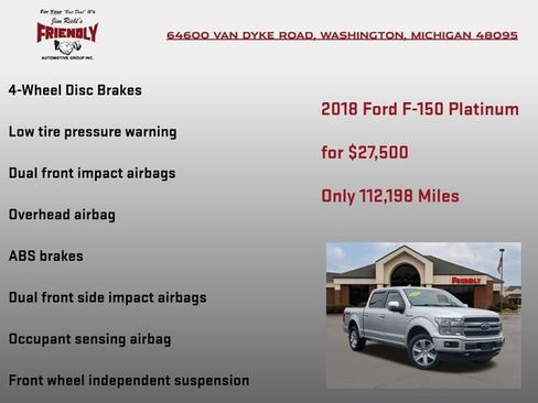 Used 2018 Ford F150 Platinum w/ Equipment Group 701A Luxury AWD/4WD image 30