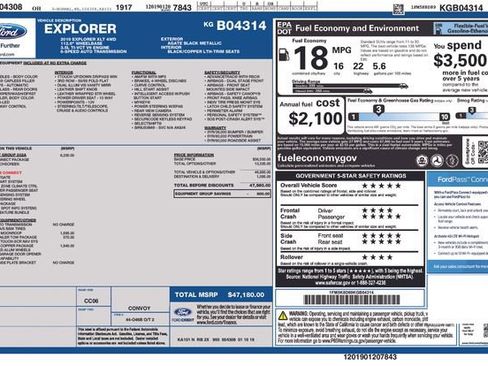 Used 2019 Ford Explorer XLT w/ Equipment Group 202A image 2