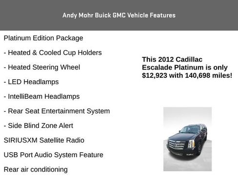 Used 2012 Cadillac Escalade Platinum AWD/4WD image 12