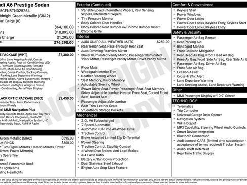 Used 2026 Audi A6 Prestige w/ Prestige Package AWD/4WD image 64