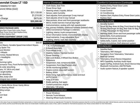Used 2016 Chevrolet Cruze LT w/ Convenience Package FWD image 10