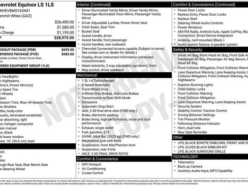 Used 2021 Chevrolet Equinox LS w/ LPO, Blackout Package FWD image 16