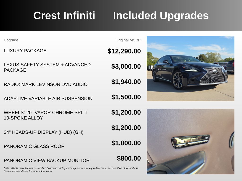Used 2018 Lexus LS 500 w/ Luxury Package RWD image 5