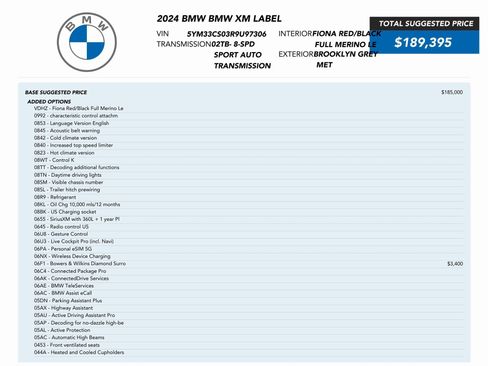Used 2024 BMW XM Label Red image 92