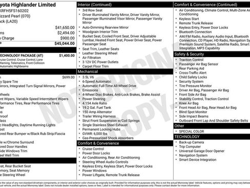 Used 2015 Toyota Highlander Limited w/ Driver Technology Package AWD/4WD image 16