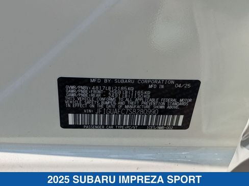 Certified 2025 Subaru Impreza 2.0i Sport image 29