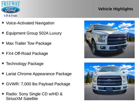 Used 2016 Ford F150 Lariat w/ Equipment Group 502A Luxury AWD/4WD image 2