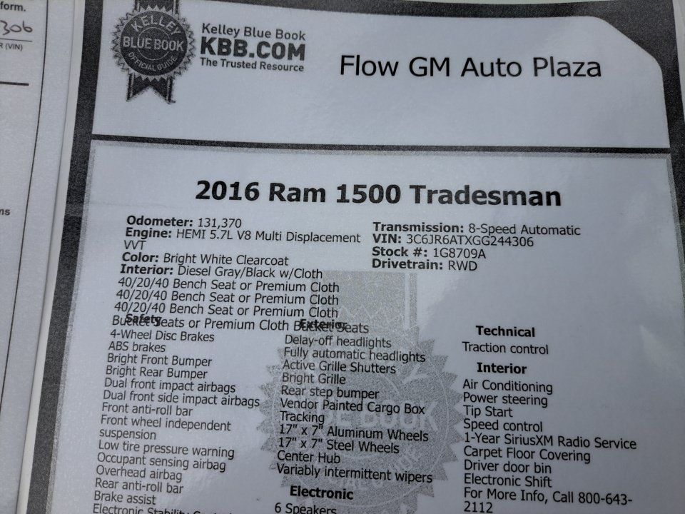Used 2016 RAM 1500 Tradesman w/ Chrome Appearance Group RWD image 38
