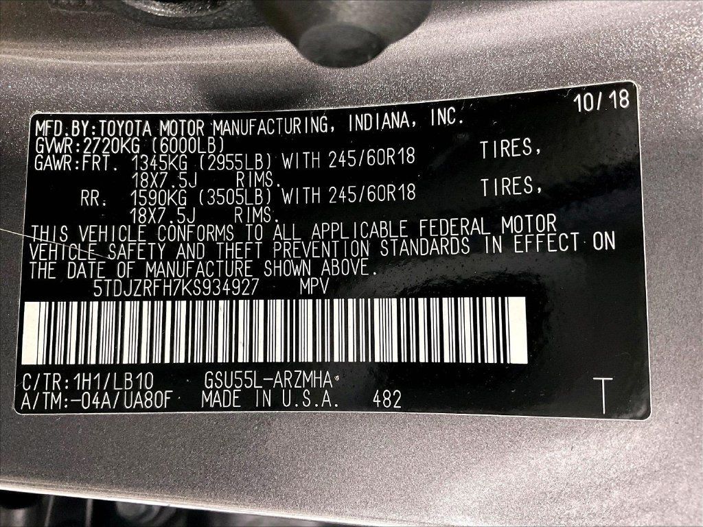 Used 2019 Toyota Highlander XLE AWD/4WD image 37