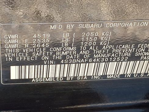 Used 2019 Subaru Legacy 2.5i Premium image 26
