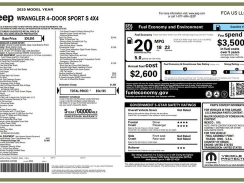 Used 2025 Jeep Wrangler Sport S image 13