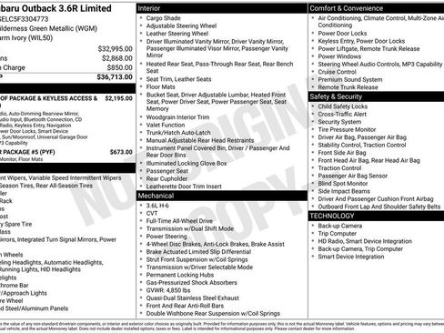 Used 2015 Subaru Outback 3.6R Limited image 31