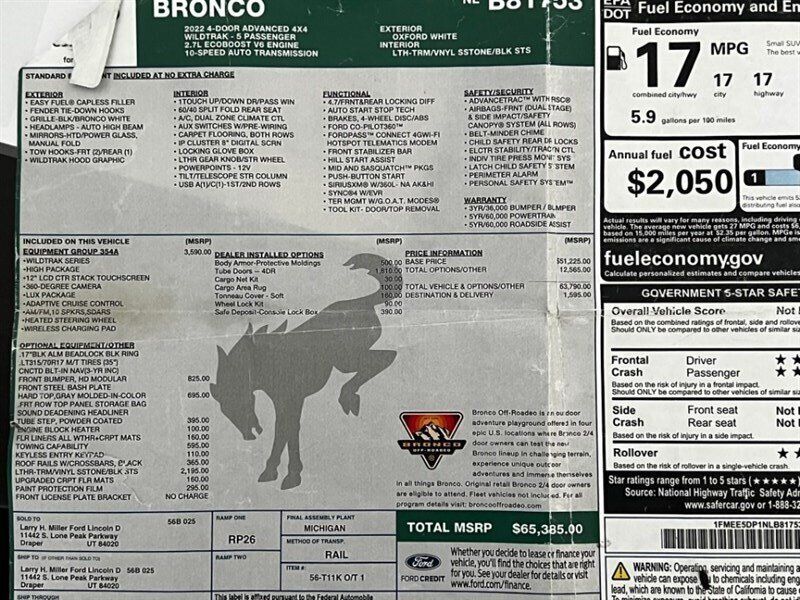 Used 2022 Ford Bronco Wildtrak AWD/4WD image 9