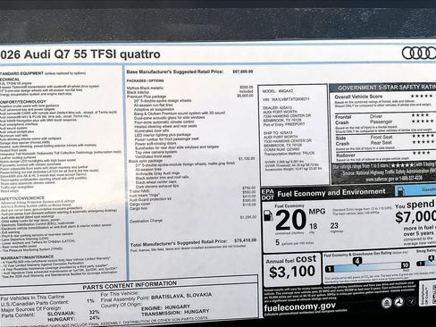 New 2026 Audi Q7 Premium Plus image 16