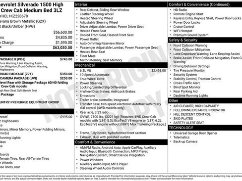 Used 2019 Chevrolet Silverado 1500 High Country w/ Safety Package II image 8