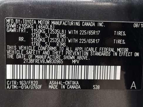 Used 2018 Toyota RAV4 LE w/ All Weather Liner Package AWD/4WD image 32