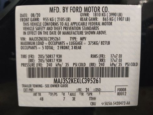 Used 2020 Ford EcoSport Titanium w/ Interior Protection Package FWD image 33