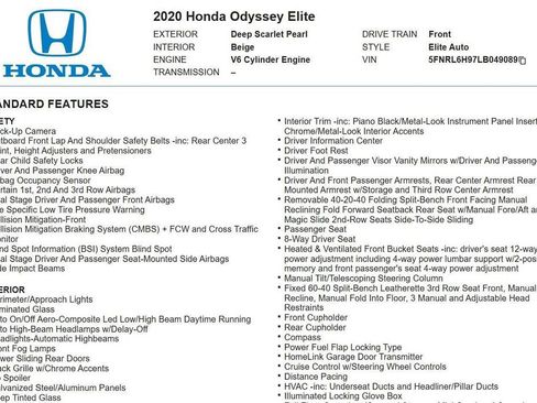 Used 2020 Honda Odyssey Elite image 18