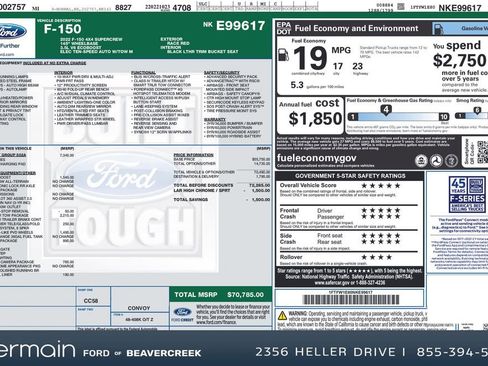 Used 2022 Ford F150 Lariat w/ Equipment Group 502A High image 32