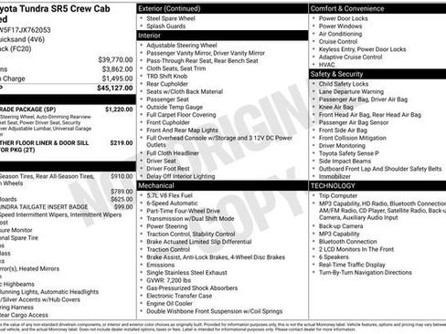 Used 2018 Toyota Tundra SR5 w/ SR5 Upgrade Package AWD/4WD image 18