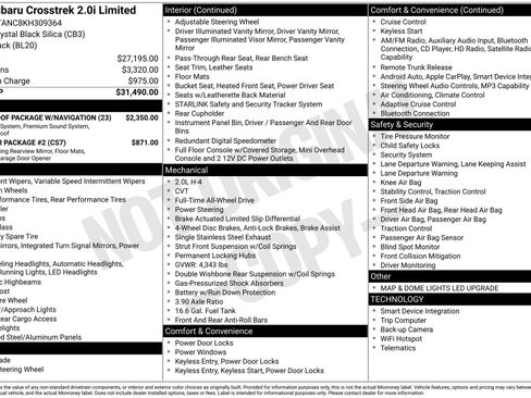 Used 2019 Subaru Crosstrek 2.0i Limited w/ Moonroof Package w/Navigation image 4