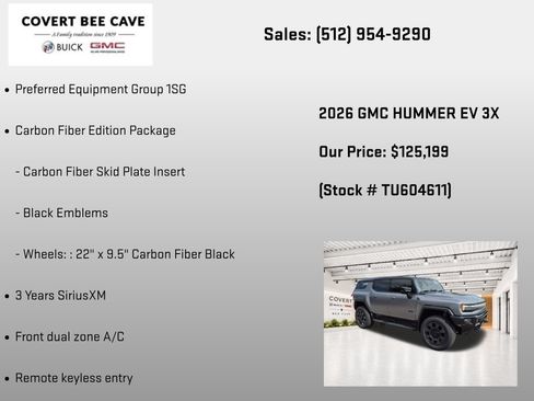 New 2026 GMC Hummer EV 3X w/ Carbon Fiber Edition Package AWD/4WD image 7